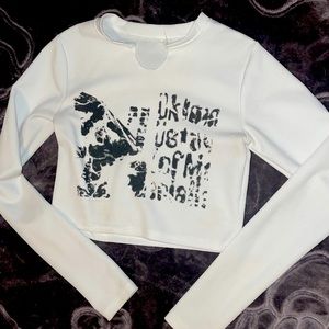 White Long Sleeve Graphic Tee